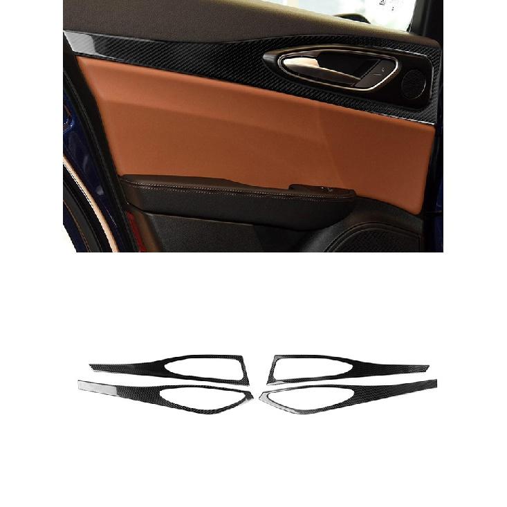 Car Accessories For Alfa Romeo Giulia 2017-19 Interior Carbon Fiber Window Key Panel Headlight Switch Wait Stickers