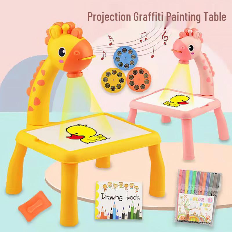 Deer-Shaped Multifunctional Projection Drawing and Writing Table for Kids