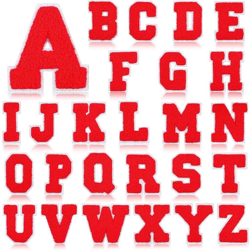 7cm White Background Royal Blue Text Embroidered Letter Patch for Bags & Decor