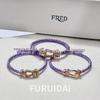 Fei Jia February Birthstone Purple Horseshoe Buckle Unisex DIY Bracelet