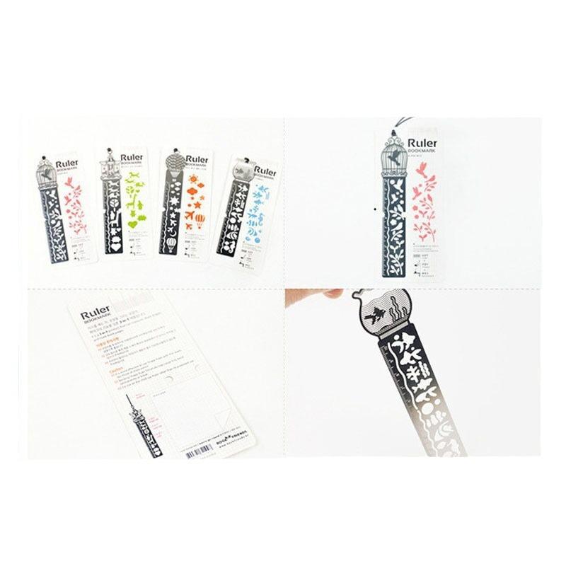 Stainless Steel Hollow Bookmark & Ruler Combo