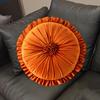Seat Pillow Ruffle Super Soft Comfortable Touch Full Filling Elastic Decorative Round Office Nap Back Support Plush Pillow Home Supplies