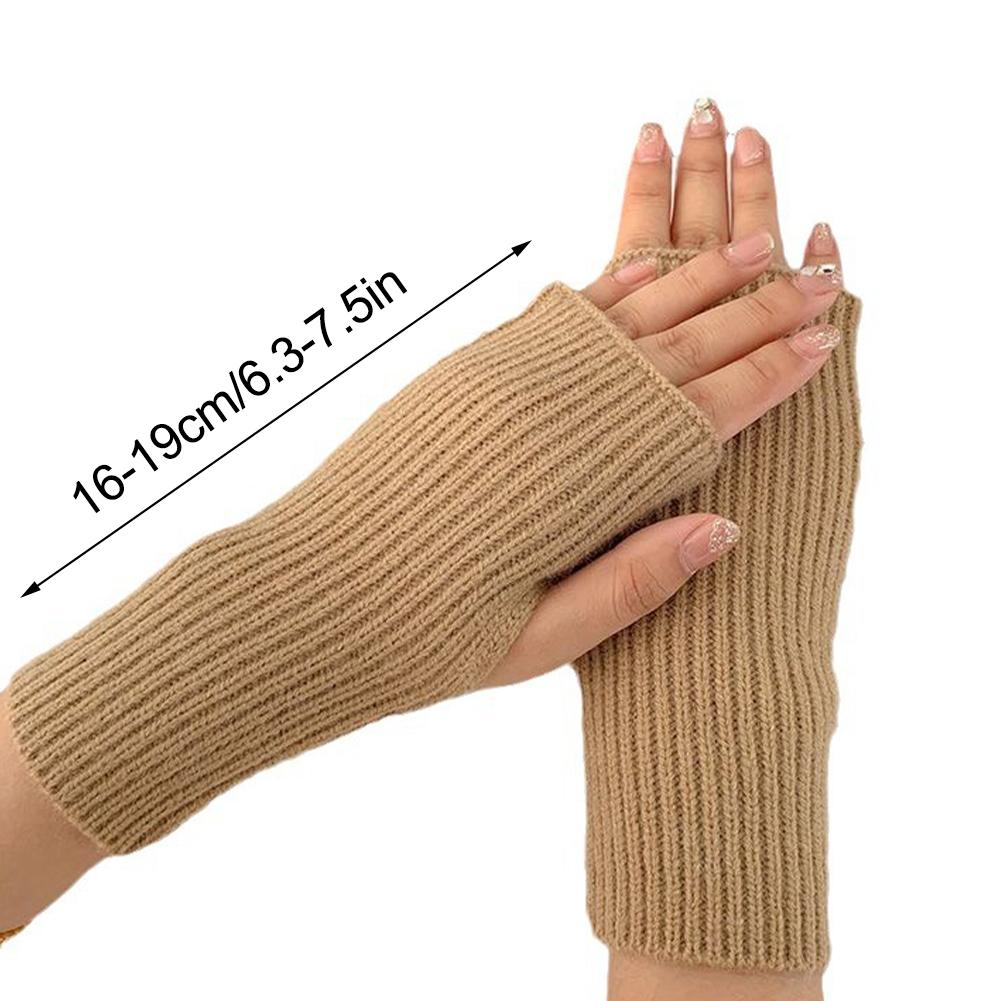 Autumn Winter Knitted Gloves Half Finger Warm Gloves for Women Soft Warm Half Finger Handschoenen Unisex Guantes