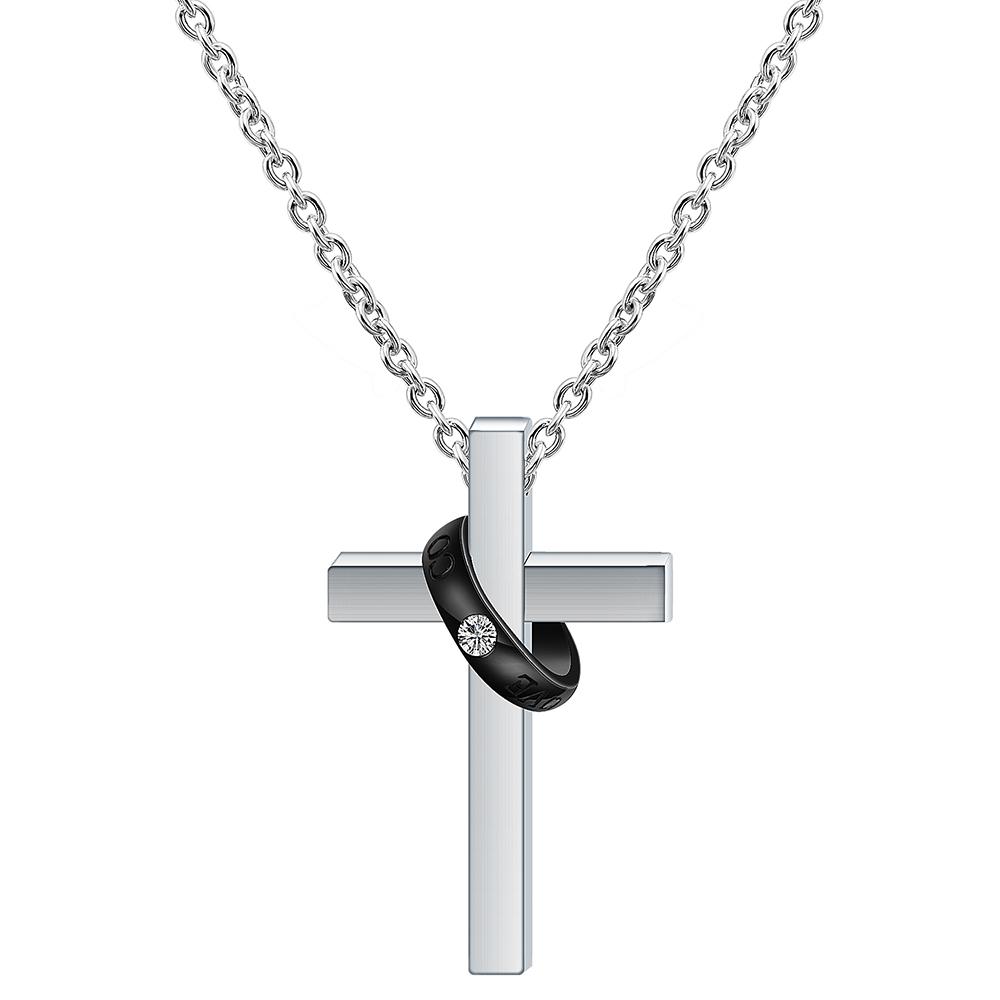 2025 Unique Creative Design Stainless Steel Cross Couple Necklace - Versatile and Fashionable