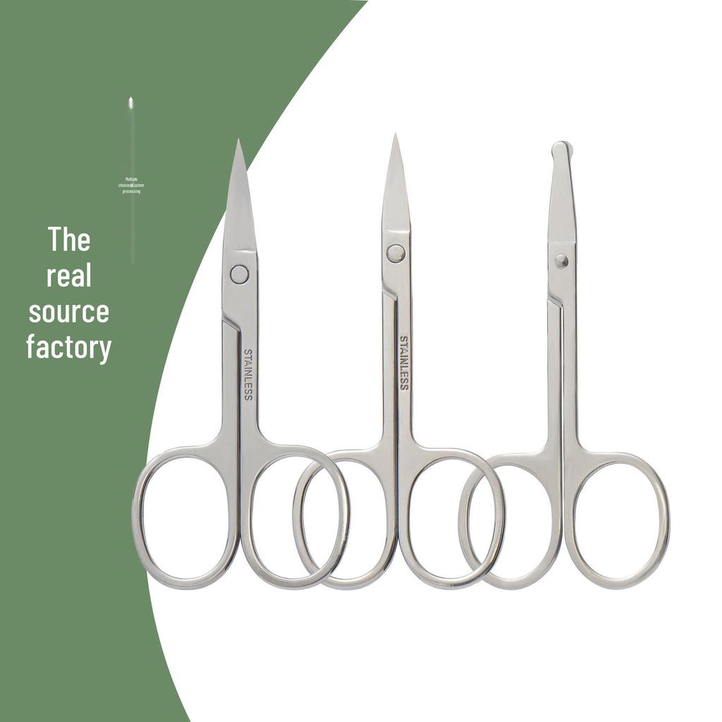 Round-Tip Stainless Steel Beauty Scissors: Safe, Thickened Nose, Eyebrow, and Makeup Tool