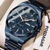 Top Business Men's Watches Stainless Steel Waterproof Luminous Watch Date Week Quartz Casual Fashion Wristwatch