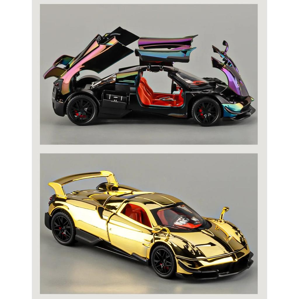 1/24 Pagani Huayra BC Supercar Legierungsauto Diecasts & Spielzeugfahrzeuge Metallspielzeugauto Modell Sound und Licht Sammlung Kinderspielzeug