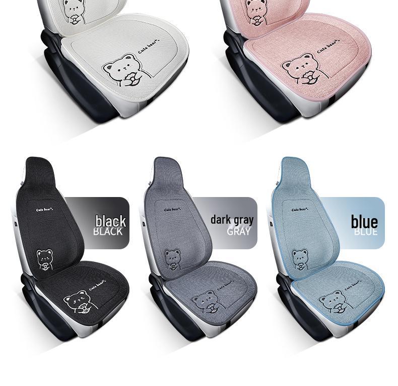 Xingyuan Universal Four-Season Cartoon Car Seat Cushion - Imitation Linen, Warm for Summer.