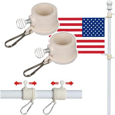2 pezzi/set clip per asta della bandiera anelli per asta della bandiera rotanti a 360 gradi fibbia per asta della bandiera resistente al vento fibbia per asta della bandiera girevole anti-groviglio fibbie per asta della bandiera resistenti alle intemperie