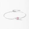 S925 Sterling Silver Cherry Blossom Pink Sugar Cube Bracelet - Women's Korean Simple Versatile Design