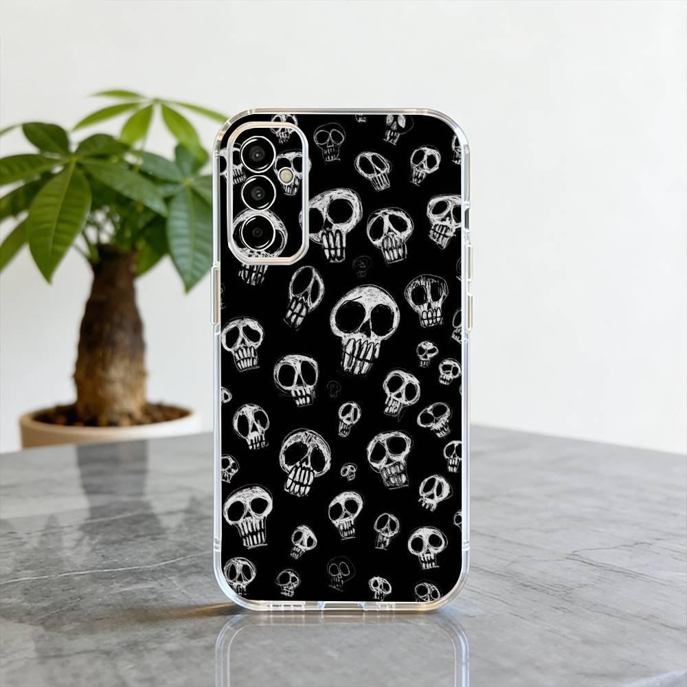 

skull Phone Case For SamsungA10,12,20,21S,30,31,40,50,51,52,70,71 Transparent Cover Samsung a21s
