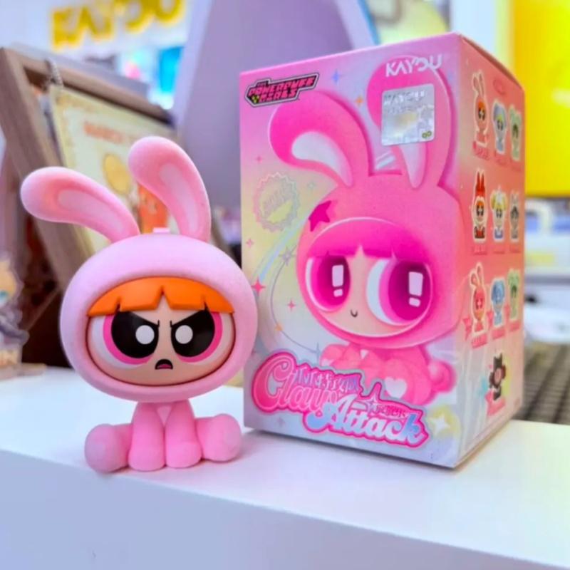 The Powerpuff Girls Face Changing Doll  Cartoon Doll Keychain  Anime Ornament Toy Birthday Gift