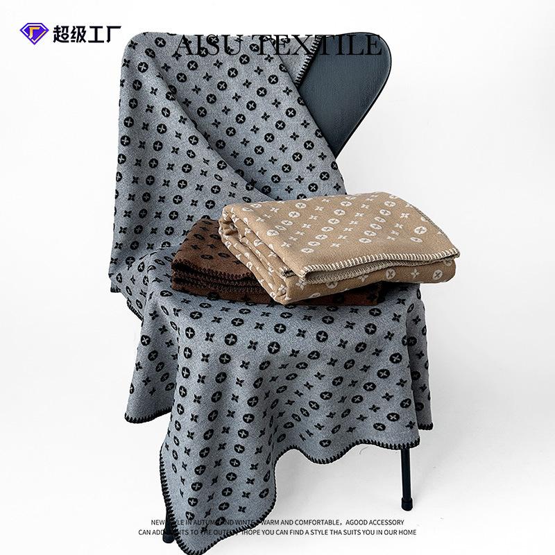 Office Scarf Women's Autumn and Winter Warm Versatile Fashion Double-sided Shawl Wool Scarf Empty Suite Shawl