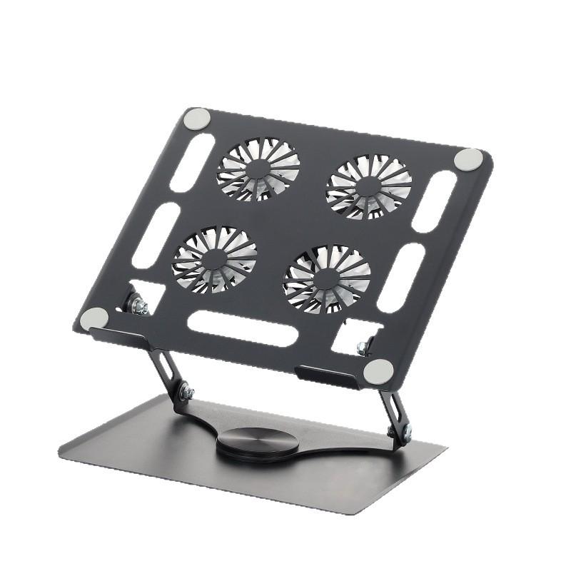 Foldable Adjustable Laptop Stand with Four Cooling Fans & Rotating Tablet Holder