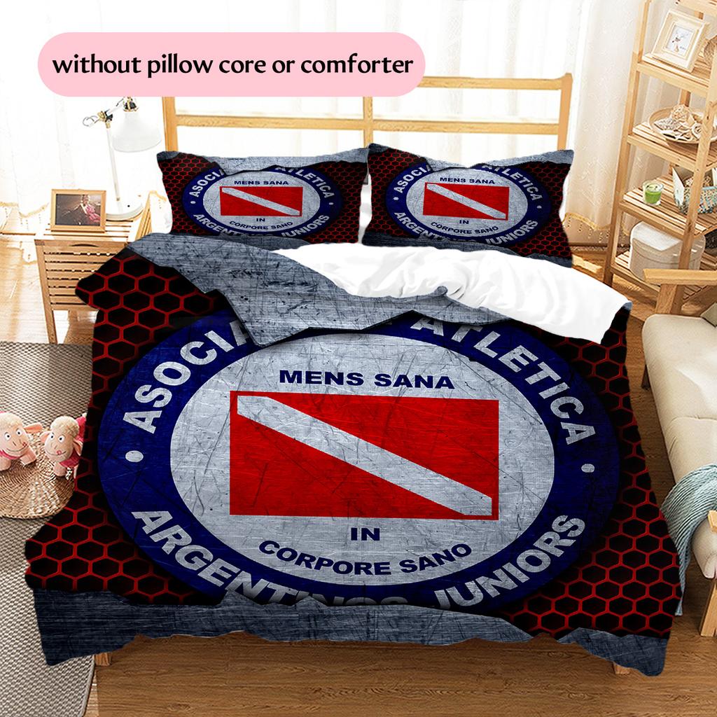 Argentinos Juniors Pattern Bedding Quilt Set Home Decoration Gift (1 * Duvet Cover + 2 * Pillowcase Without Core)
