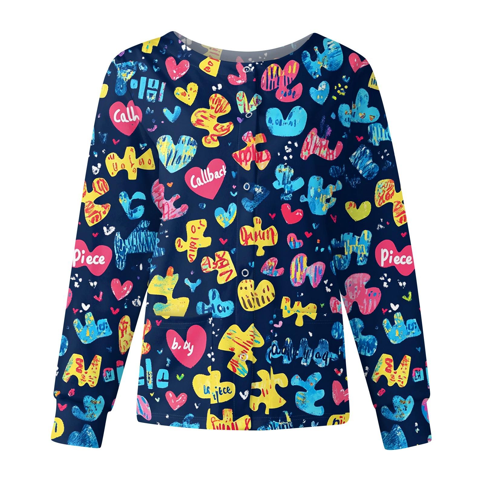 

Женская повседневная модная куртка с длинным рукавом, стоячим лацканом, однобортная, с милым принтом животных, рабочая куртка, топы L