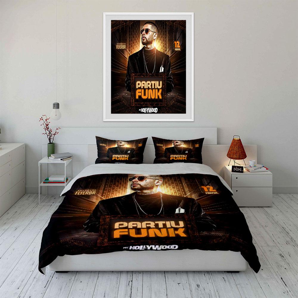 Partiu Funk Music Poster Design Bedding Duvet Cover Set Duvet Cover Pillowcases (1*Duvet Cover 2*Pillowcases, without duvet insert)