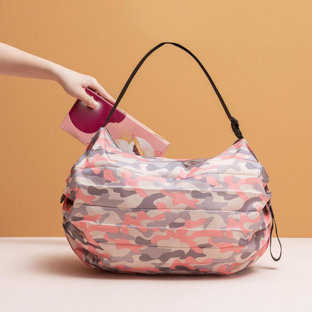Foldable Grocery Storage Tote Adjustable Shoulder Strap Container Case Pouch Portable Reusable