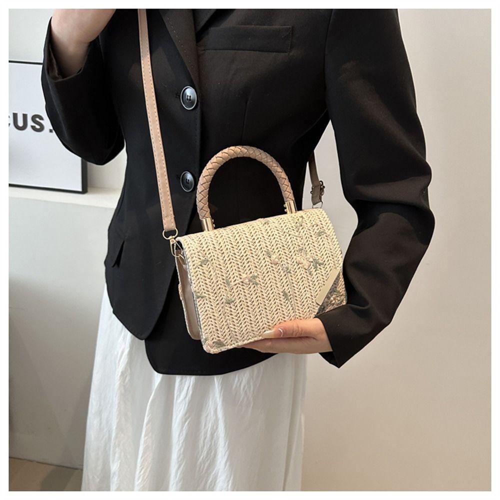 Mode Rattan Strohtasche Große Kapazität Handgefertigte Flecht-Handtaschen Böhmische Schulter-Umhängetasche für Damen Mädchen