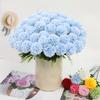 6 Pcs Artificial Hydrangea Flower Faux Chrysanthemum Ball Flower Fake Long Stem Hydrangea Bridal Bouquet for Home Office Coffee House Parties Wedding