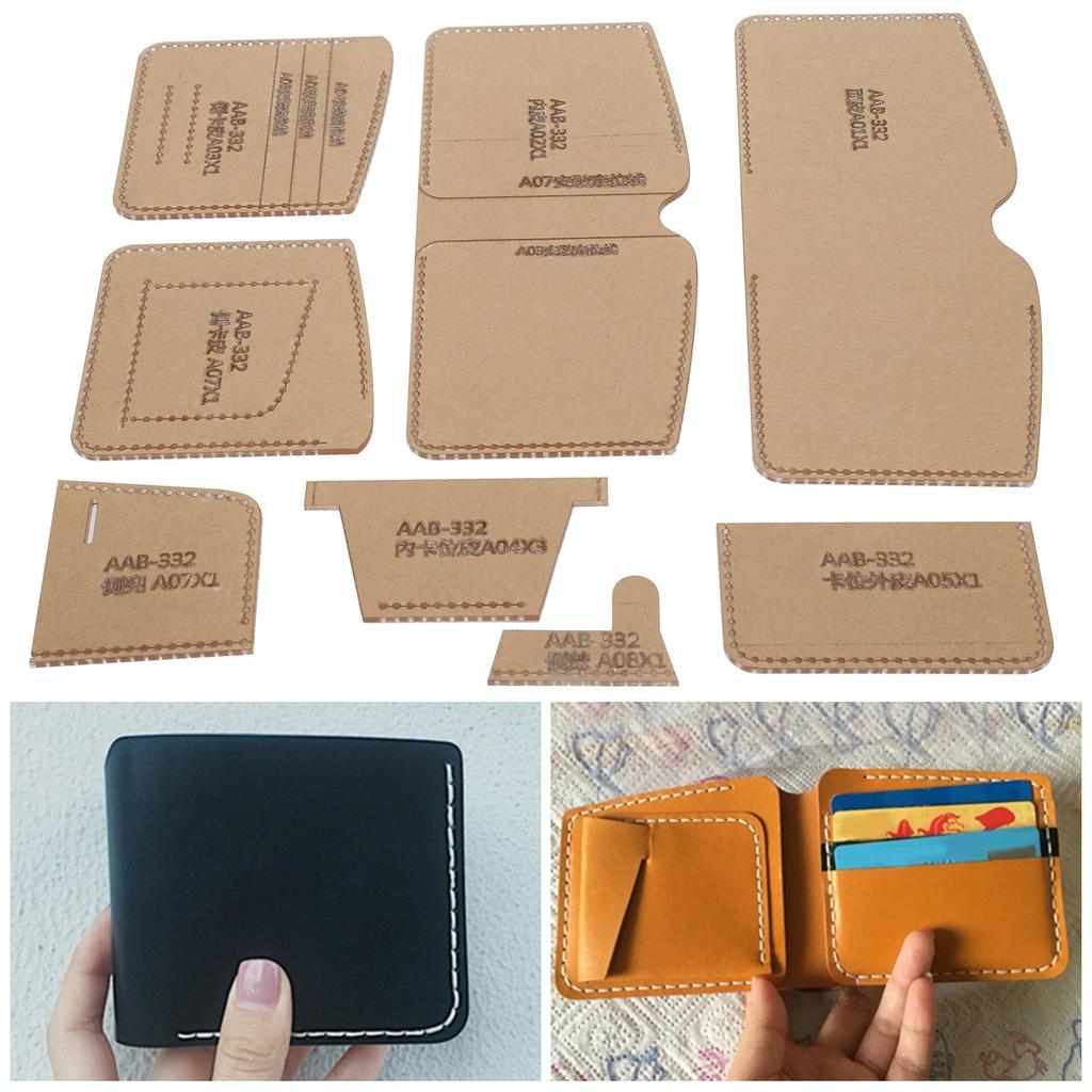 Short Wallet Acrylic Template Purse Making Stencil DIY Pattern Clear Leathercraft Tool