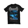 T-shirt Amorphis Black Vestibilità Regolare Design con Motivo e Testo "Story From Thousand Lakes" Artwork per Band Musicale Metal Scollo Rotondo