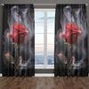 Crimson Rose Smoke Curtains French Retro Style Suitable Bedrooms Living Rooms Decorative Made Of Polyester With Rod Pocket Great Room Decor