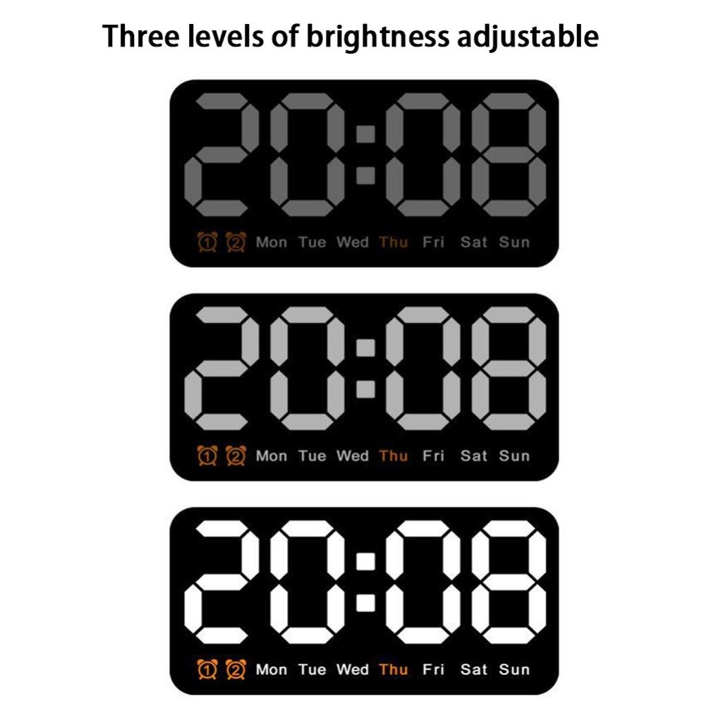 Adjustable Brightness Digital Wall Clock Large LED Display