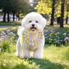 59 Inch Soft Cotton Rope Lead,Handmade Braided Dog Leash with Flowers for Small & Medium Dogs, All-Season for Walking, Training, Pet Accessories
