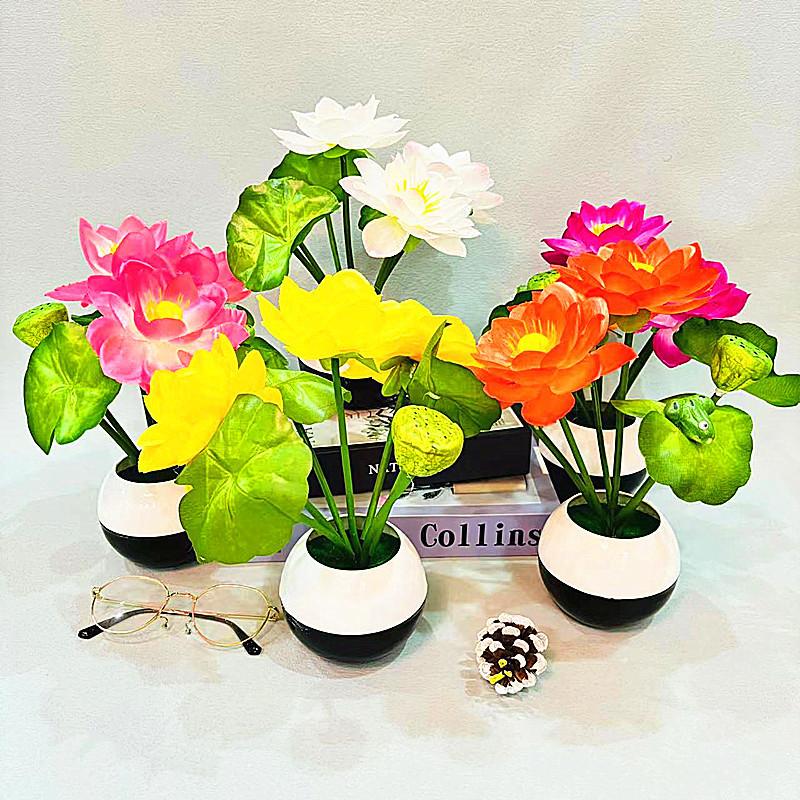 Blume Lotus Seidenpflanze Künstliche Topfpflanze Für Heimdekoration Geschenkideen