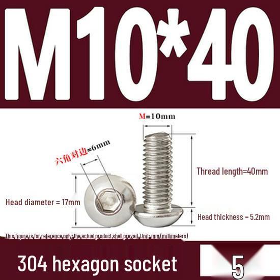 ISO7380 Stainless Steel Hex Drive Dome Head Screws - M2 to M16