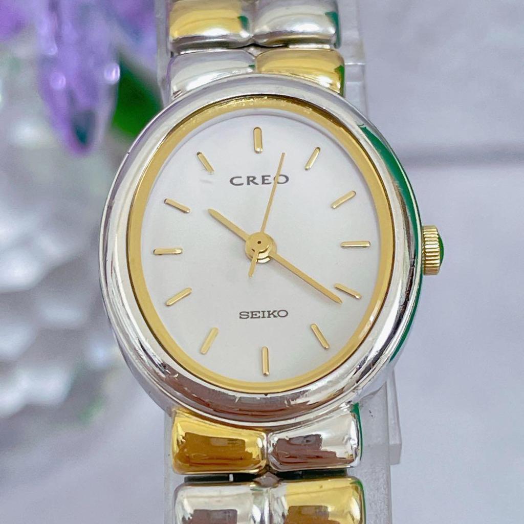 Used SEIKO creo vintage two-tone bracelet watch #t518