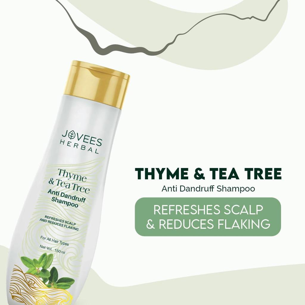 Jovees Herbal Thyme And Tea Tree Anti Dandruff Shampoo For All Hair Types 150ML Pack