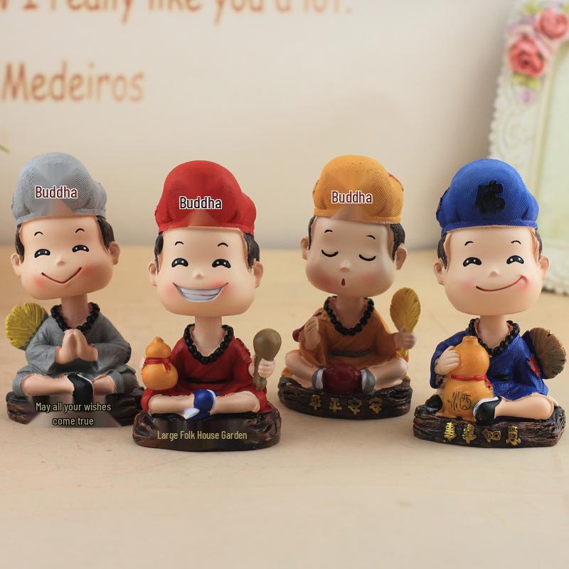 Kreative Ji Gong Mönch Wackelkopffigur: Harzhandwerk für die Heimdekoration, Geschenke für Männer & Frauen