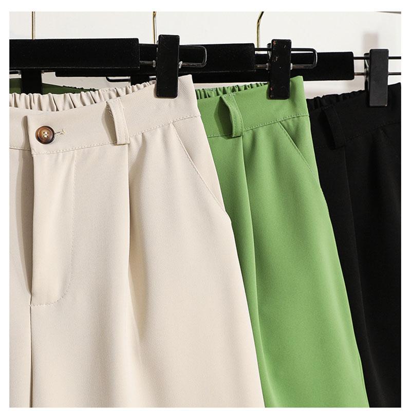 Dimanaf 2022 Plus Size Summer Shorts Pants High Waist Women Basic Pants Big Casual Female Casual Trousers Green Pants 5XL