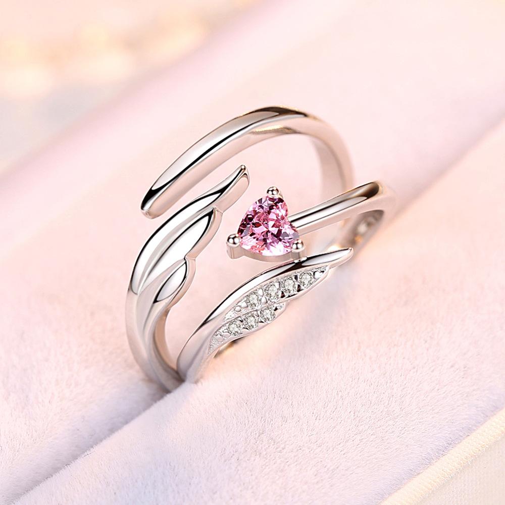 2pcs 925 Sterling Silver Couple Rings Zircom For Women Man Exquisite Student Girlfriend Silver Jewelry Accessories Wedding