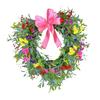 Heart Wreath Front Door Garland Artificial Spring Festival Decor Ornament Decorative Gypsophila Wreath for Party Window Porch