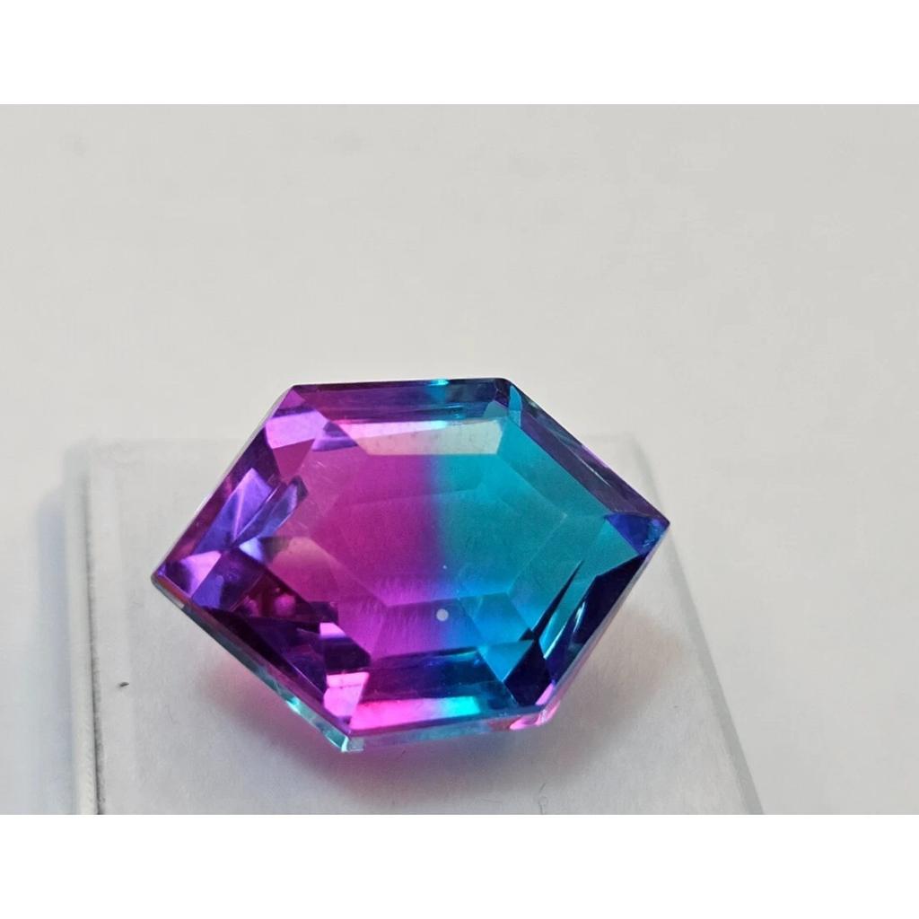 Beautiful Natural Bi-Color Tourmaline 16+ Ct Fancy Cut Certified Loose Gemstone