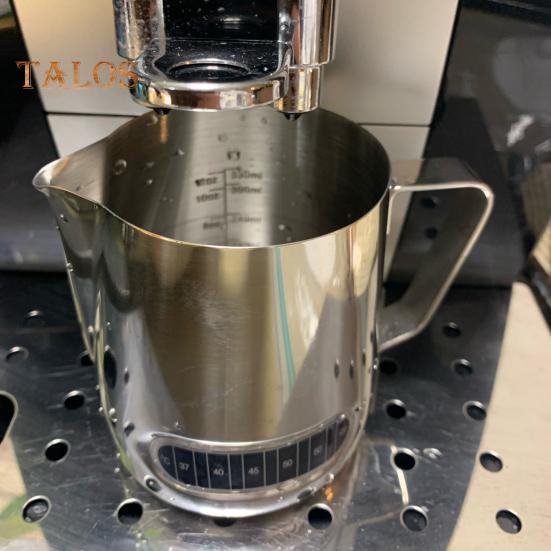 Latte Art Cup, Temperatursensor, verformungssicher, praktisch, langlebig, robust, ergonomisch, Latte Art Cup für die Bar