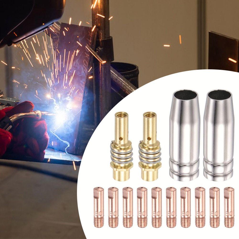 14PCS Connecting Rod Welding Nozzle Kit Conductive Contact Tips  Tool Accessories