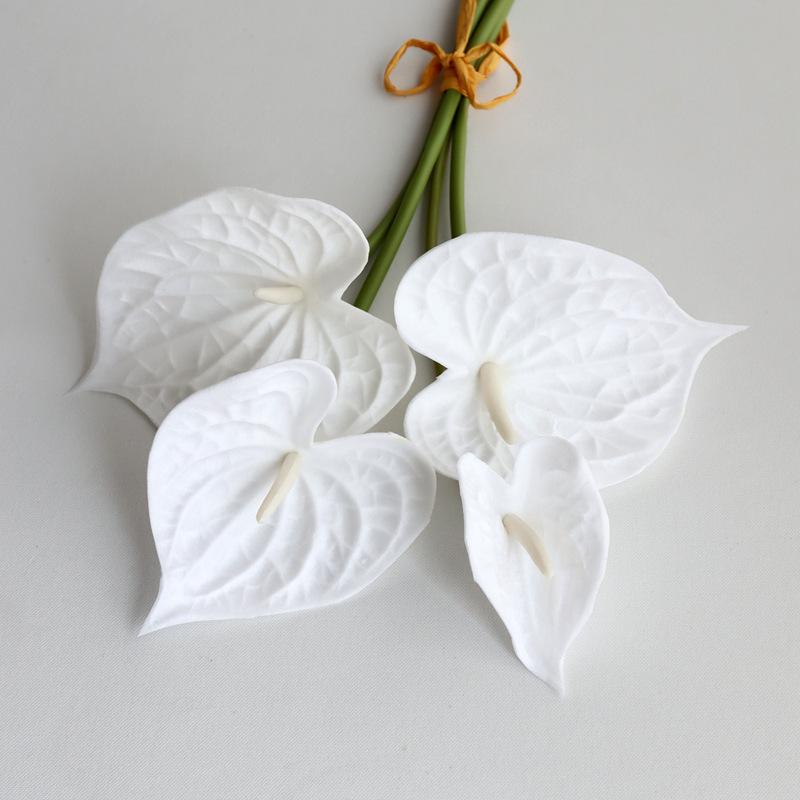 

Anthurium bouquet hand bouquet flower arrangement material artificial flower simulation scene photo props flower decoration simulation green plants белый