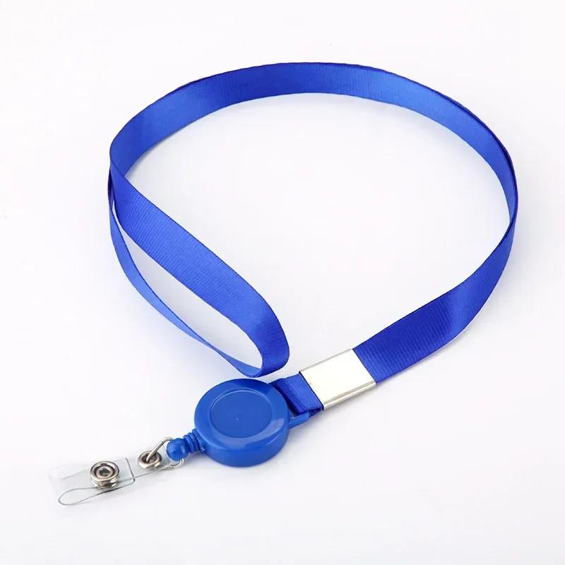Fashion Metal Card Cover Case Bank Business Work Card Holder with ABS Retractable Badge Reel Lanyard Credit ID Card Badge Bag