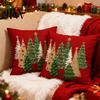 Allergy Free Pillow Cover Xmas Checkered Cushion Christmas Tree Pillowcase with Hidden Zipper Plaid Throw for Festive Home Farmhouse Decor Classic