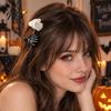 Spooky Hair Clips for Women Halloween Skeleton Hand Claw Clip Women, Mini Gothic Clip, Acrylic Styling Tools Accessory with Sequins Thick and