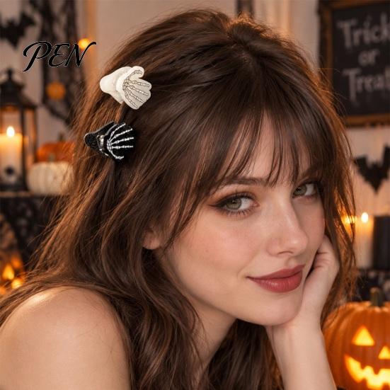 Spooky Hair Clips for Women Halloween Skeleton Hand Claw Clip Women, Mini Gothic Clip, Acrylic Styling Tools Accessory with Sequins Thick and