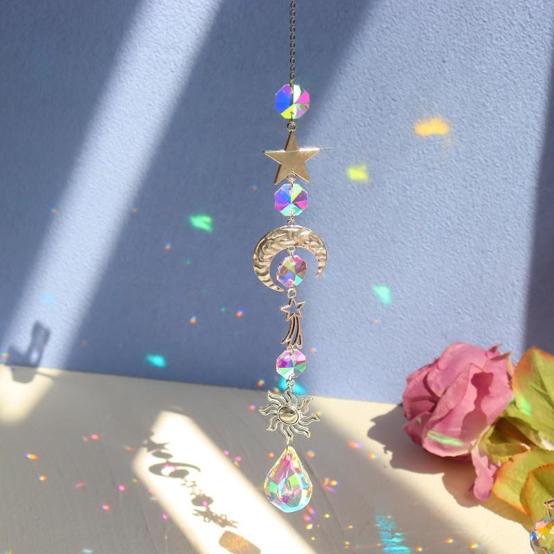 

Crystal Windchime Handmade Sun Catchers Hanging Ornament Diamond Prisms Rainbow Chaser Home Bedroom Decoration Dream Catcher