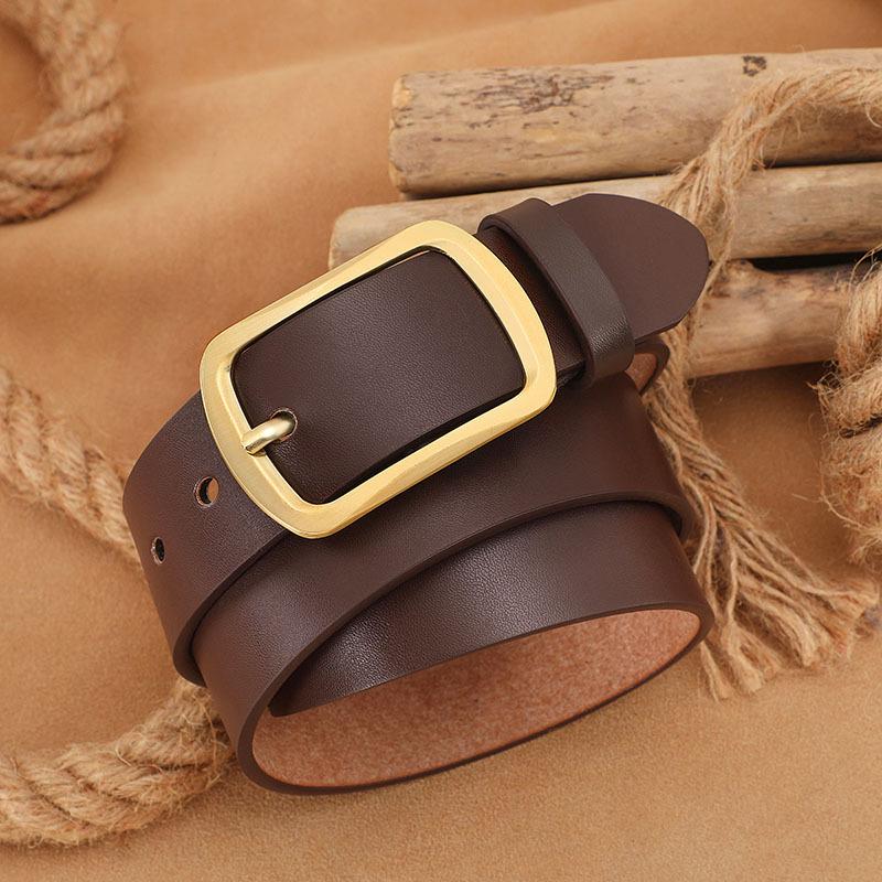 Cinturón de cuero genuino para hombre Paul, con hebilla de alfiler