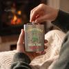 Festive Patterned Drinking Cup Beer Barrel Flask, 8oz Stainless Steel Oil Drum Shaped Flask with Small Gift for Christmas Prints Outdoor Camping Party