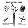 Black Steel Hairdressing Scissors Set: Stainless Steel Flat & Thinning Blades for Home and Professional Use