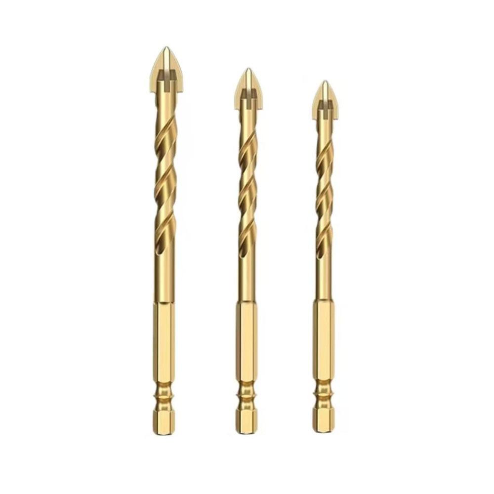 High Hardness Cross Hex Tile Drill Bit Four-Edged Hexagonal Shank Drill Bit Set  Drilling Tool